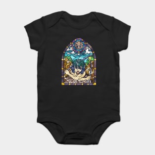 Anime Illustration Inosuke Demon Slayer Stained Glass Style Baby Bodysuit